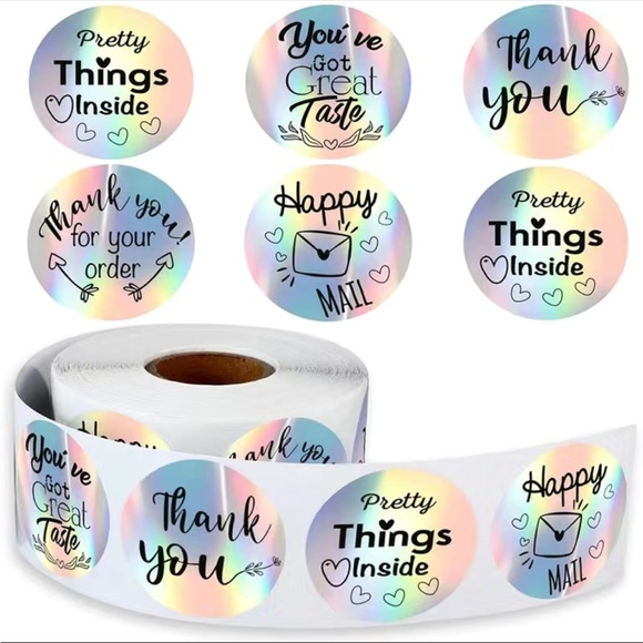 500 Roll Holographic Thank You Stickers PRICE IS FIRM - Picture 5 of 6